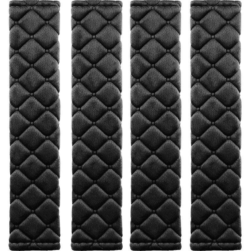 MIKAFEN 4 Pack Universal Car Seat Belt Pads, Adult Seat Belt Shoulder Strap Covers Harness Pad for Car/Bag,Soft Comfort Helps Protect You Neck Shoulder from The Seat Belt Rubbingï¼ˆBlackï¼‰ - Image 1